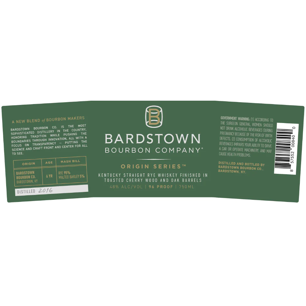 Bardstown Bourbon Company Origin Series Rye Finished In Toasted Cherry And Oak - Image 2