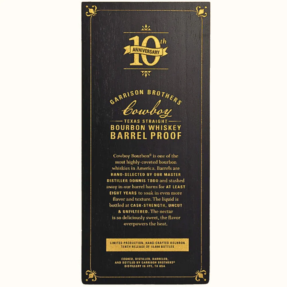 Garrison Brothers 10th Anniversary Cowboy Bourbon - Image 3