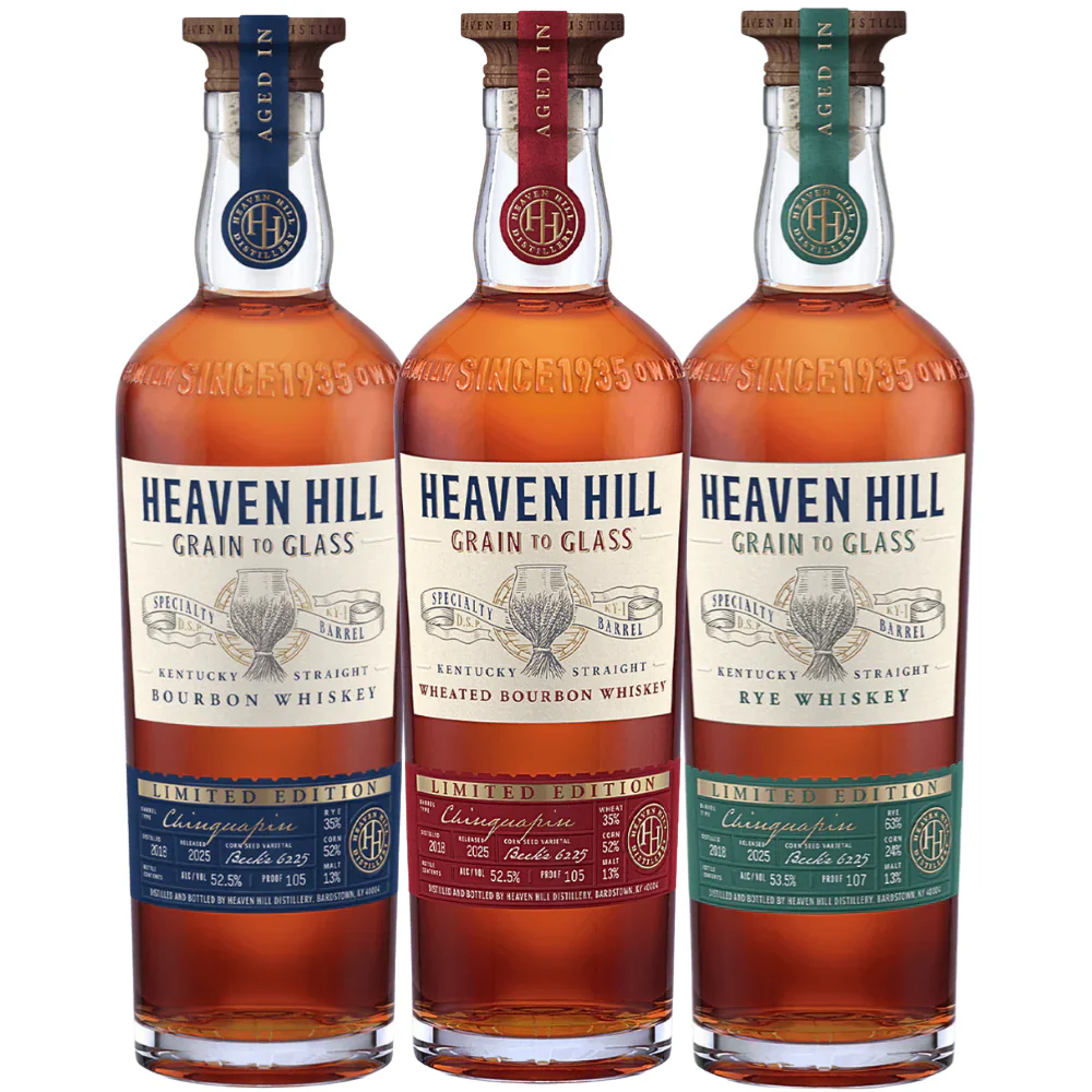 Heaven Hill Grain To Glass Chinquapin Barrel Trifecta Bundle 2025 Limited Edition