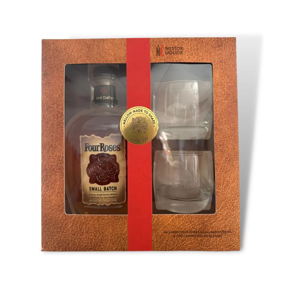 Four Roses Small Batch Gift Set With 2 Rock Glasses 750ml