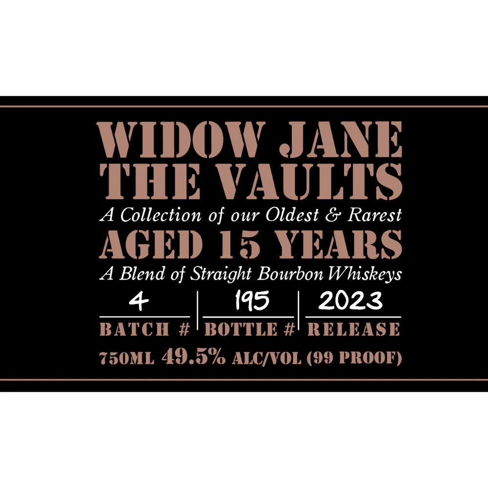 Widow Jane The Vaults 15 Year Old Bourbon 2023 Release - Image 2